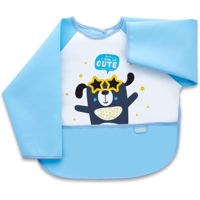 Bavețică BabyJem 034 Baveta cu maneci si buzunar Polly Bib Albastra