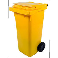 Урна для мусора Hydro S Tomberon plastic cu roti cauciuc, standart, 120 L, galben 8001227