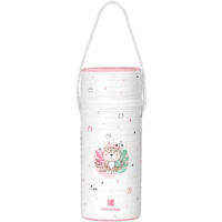 Cană cu pai Kikka Boo 31303040099 Termoizolator pentru biberoane Savanna Pink