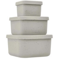 Посуда для кормления Kikka Boo 31302050010 Set 3 piese din silicon Platinum Snack Box Sand