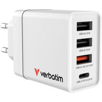 Зарядное устройство сетевое Verbatim VER_49701 USB Charger 30W, 4 Port, White