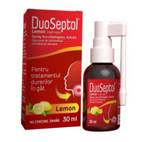 DuoSeptol Lemon 2mg/ml+0,5mg/ml spray pentru gât 30ml