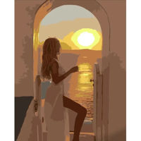 Картина по номерам Strateg R 8 /20 (DY381)(47739) Apus de soare оn Grecia, 40x50 cm