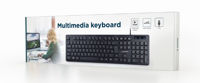 Keyboard Gembird KB-MCH-04, Slimline, Silent, 12 FN keys, Chocolate type, Black, USB