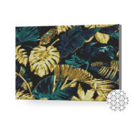 Tablou pe numere Art Gallery XQB74349 Mozaic cu diamante Frunze aurii 30x40cm