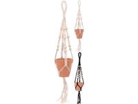 Ghiveci suspendabil Macrame 60cm si vazon de lut D9.5cm, H9cm