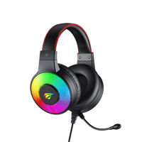 Gaming Headset Havit H2013d, 50mm driver, 20-20kHz, 32 Ohm, 106dB, 2.0m, 3.5mm+USB, RGB, Black