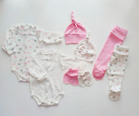 Set Pampy (0-1 luni) Ivory+Pink+Crown