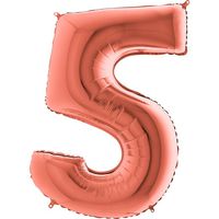 Цифра "5" с Гелием - Розовое Золото