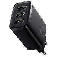 Зарядное устройство сетевое Baseus CCXJ020101 Wall Charger 3*USB-A, Compact Series, Black