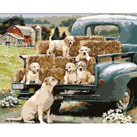 Tablou pe numere Strateg R 9 /12 (GS1620)(73943) Familie de cвini din ferma, 40x50 cm