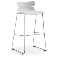 купить Барный стул из пластика, хромированные ножки 500x525x970 мм, белый в Кишинёве