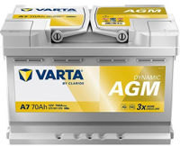 Автомобильный аккумулятор Varta 70AH 760A(EN) клемы 0 (278x175x190) S6 008 (AGM 570901076K262)