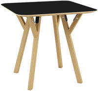купить Квадратный деревянный стол с деревянными ножками черного цвета и металлической опорой в Кишинёве