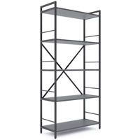Офисный стеллаж Nex Home Raft metalic Loft 1700x800x350mm, 5 polite PAL, Anthracite/Anthracite