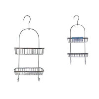 Полка для ванной Tendance 52146 Полка навесная 2 уровня+2крючка Caddy, металл