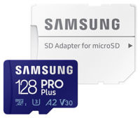 128GB MicroSD (Class 10) UHS-I (U3)+SD adapter, Samsung PRO Plus "MB-MD128KA" (R/W:160/120MB/s)