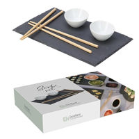 Набор посуды Excellent Houseware 55053 pentru sushi 7buc, portelan/bambus/piatra