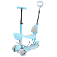 Trotinetă New World 0077p-2 Trotineta p/u copii 5in1 (suport), albastra, 147605