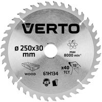 Диск отрезной Verto 61H134 pe lemn p/u fierăstrău 250x30mm, 40dinti