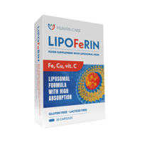 Lipoferin (Fe lipozomal 14mg, Cu, Vit.C,B2) caps. N30 Human Care
