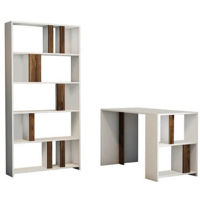 Офисный стол Trendy Lima, Alb, Nuc, cu raft