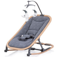 Leagăn pentru bebeluși Chipolino Velvet graphite+wood SHEVL02301GT