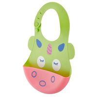 Bavețică BabyJem 626 Baveta din silicon Soft Baby Bib Verde
