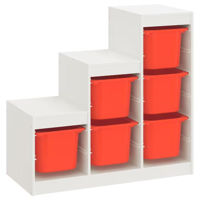 Короб для хранения Ikea Trofast 99x44x94 White/Orange