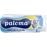 Туалетная бумага Paloma Exclusive Plus Sunshine yellow, 3 слоя (10 рулонов)