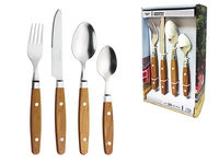 Set de tacimuri Pinti Country 24buc, "lemn", inox, in cutie