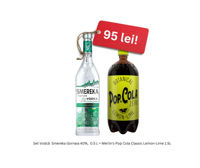 Набор Водка Smereka Gornaia 40%,  0.5 L + Merlin's Pop Cola Classic Lemon-Lime 1.5L