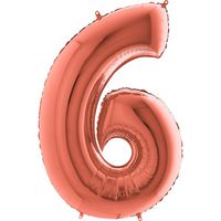 Цифра "6" с Гелием - Розовое Золото