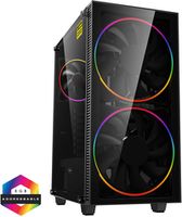 Case ATX GAMEMAX Black Hole, w/o PSU, 2x200mm ARGB fans, PWM hub,Transparent panel, USB3.0, Black