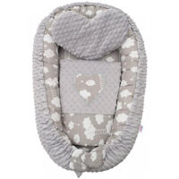 Гнездо для новорожденных New Baby 42796 Кокон с подушкой и покрывалом Minky Clouds grey