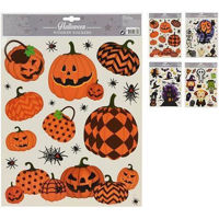 Новогодний декор Promstore 45104 Наклейки на окно Halloween 30x42cm Тыквы, 4 дизайна, разноцв