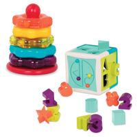 Головоломка Battat BT2631DZ Set Educativ Sortator Bizicub si piramida cu inele, cod 60376