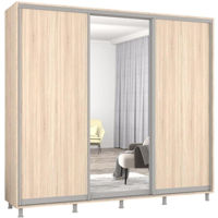 Шкаф Mobildor-Lux Aron uși glisante din oglindă și PAL (240x60x210H cm) Sonoma