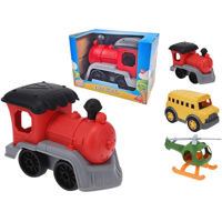 Машина Promstore 55194 Masina, elicopter, tren cu inertie, 25x15x18cm, plastic (1 buc)