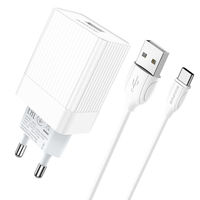 Borofone BA47A Mighty Speed + Кабель Type-C (QC3.0) [White] Зарядное устройство Borofone