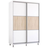 Dulap Mobildor-Lux Aron-P 1.0m-1.8m uși glisante din PAL orizontal (140x60x210H cm) Alb Brilliant