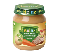 Piure Heinz din carne de vitel "ca la tara" (6+ luni) 120g
