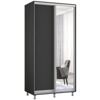 Dulap Mobildor-Lux Aron cu uși glisante din oglindă și PAL (100x60x200H cm) Anthracite