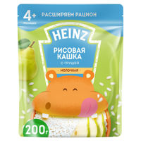 Молочная рисовая кашка Heinz с грушей и Омега 3 (4+ мес) 200 г