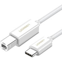 Кабель для IT Ugreen 40560, Type-C 2.0 to USB Type-B 2.0, 1M, White, US241