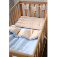 Lenjerie de pat pentru copii Veres 153.7.02 Lenjerie de pat de schimb Muslin Albastru-bej (90*110/40*60) (3 unitati)