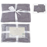 Домашний текстиль H&S 53892 Set prosoape 3buc (30x50cm, 50x100cm, 70x140cm) mov