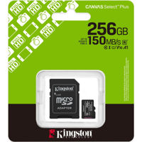 Флеш карта памяти SD Kingston SDCS3/256GB, microSD Class10 A1 UHS-I U1 (V10) + SD adapter