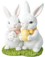 Декор Promstore 42539 Statueta Familie de Iepuri, 12cm, ceramica