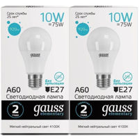 Лампочка Gauss 7631 SETPROMO Basic A60 Bec LED 9.5W/E27/4100K/820lm/IP20/1/10/50